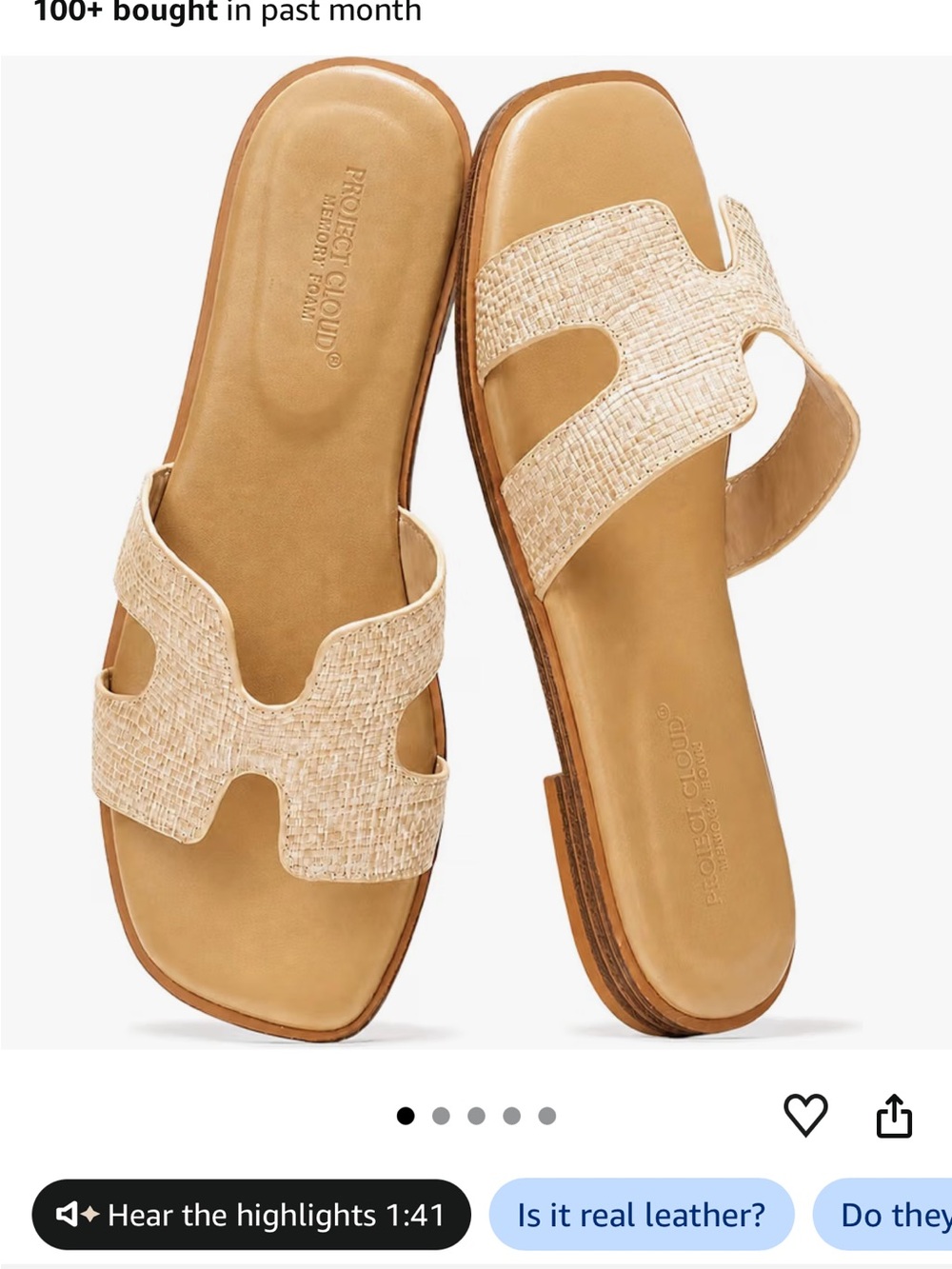 Project Cloud Woven Tan Slide Sandals with Comfort Footbed